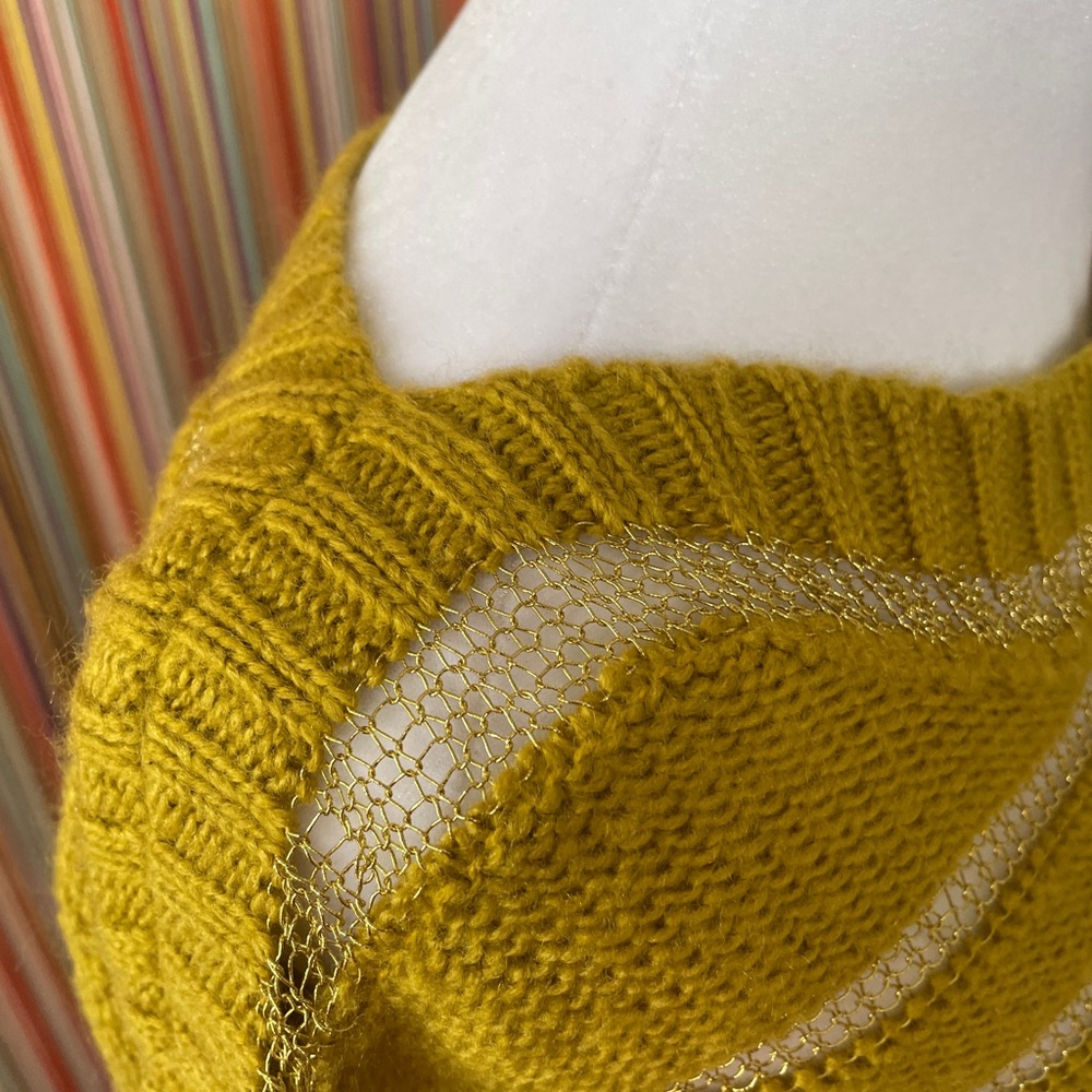 Jessica Simpson Mustard Striped Sweater - Picture 3 of 5
